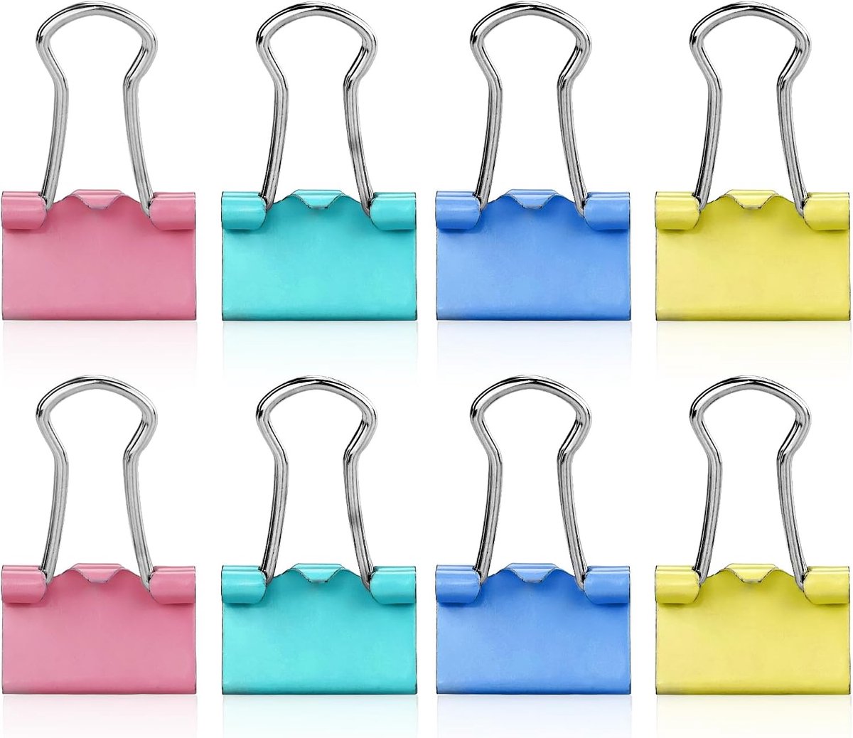 Binder clips 15mm gekleurde metalen mini foldback clips - 100 stuks in 4 kleuren - ideaal voor organisatie - SnelShoppen