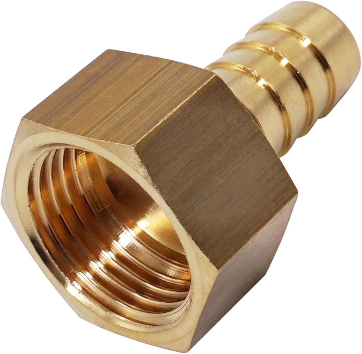 1 st Vrouwelijke Draad Weerhaak Messing Fitting 1/2" x 12 mm, Slang Prikkeldraad Adapter, Slang Staart Connector, BSP Draad