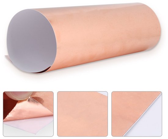 10 Stks Koper Tape Sterke Lijm Koperfolie Tape Multi Gebruik Enkelzijdige Geleidende Koperen Tape voor Gitaar EMI Afscherming Gebrandschilderd Glas Maken (30cm*20cm) — afbeelding 4