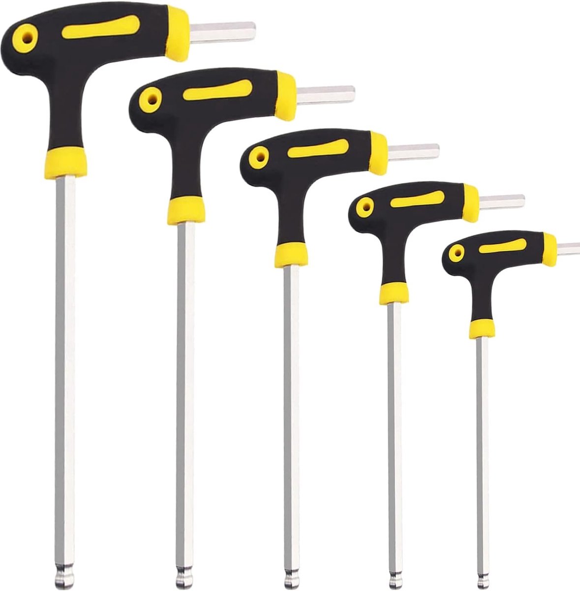 metrische T-greep, metrische baleinde, hex-sleutel, inbussleutel met T-greep (2,5/3/4/5/6 mm)