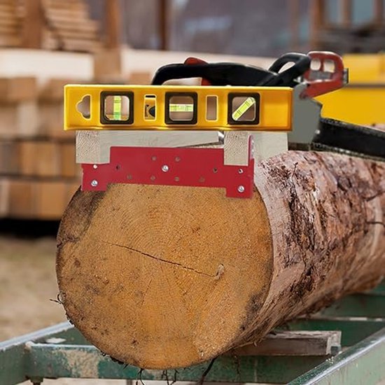 Zozen De metalen beugel van hout voor kettingrails, 2 houders met niveaus en schroeven, voor hout 5 x 11 cm en stammen met een diameter van 7-92 cm, een goede hulp voor de elektrische zagerij. — afbeelding 4