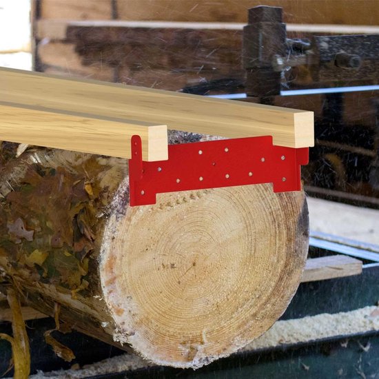 Zozen De metalen beugel van hout voor kettingrails, 2 houders met niveaus en schroeven, voor hout 5 x 11 cm en stammen met een diameter van 7-92 cm, een goede hulp voor de elektrische zagerij. — afbeelding 2