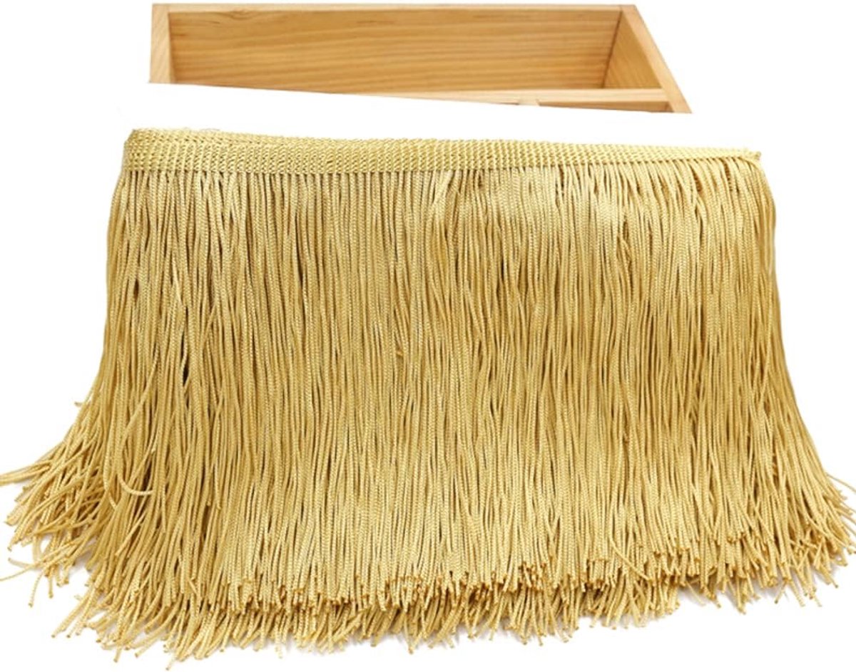 2 meter 15 cm zijde met franjes, decoratief lint, dansdecoratie met franjes, naaiaccessoires voor knutselen, kleding, kostuums, naaien, decoratie, koffie