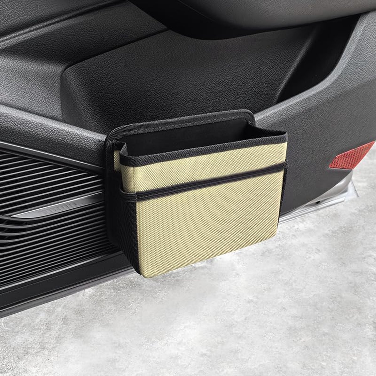 zijprullenbak, opvouwbare prullenbak voor in de auto, prullenbak voor het voorstoelvak, mini draagbare prullenbak voor voertuigen, interieur