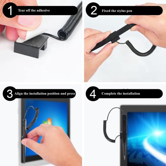 Stylus-pennen voor touchscreens, professionele, hooggevoelige styli-tip, draagbare plastic dock en veer met hoge sterkte, voor autonavigatie, POS, bestelmachine, belastingprinter, enz — afbeelding 4