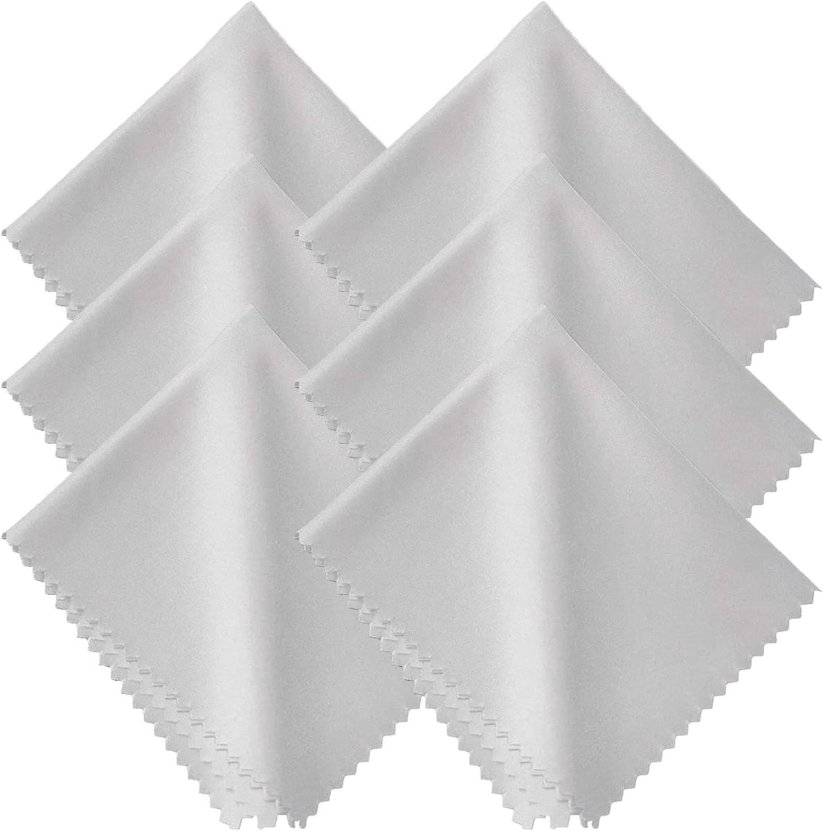 laeeyin 6 stuks brillenpoetsdoeken - microvezel schermreinigingsdoeken voor brillen, schermen, tabletten (15 x 18 cm) (grijs)
