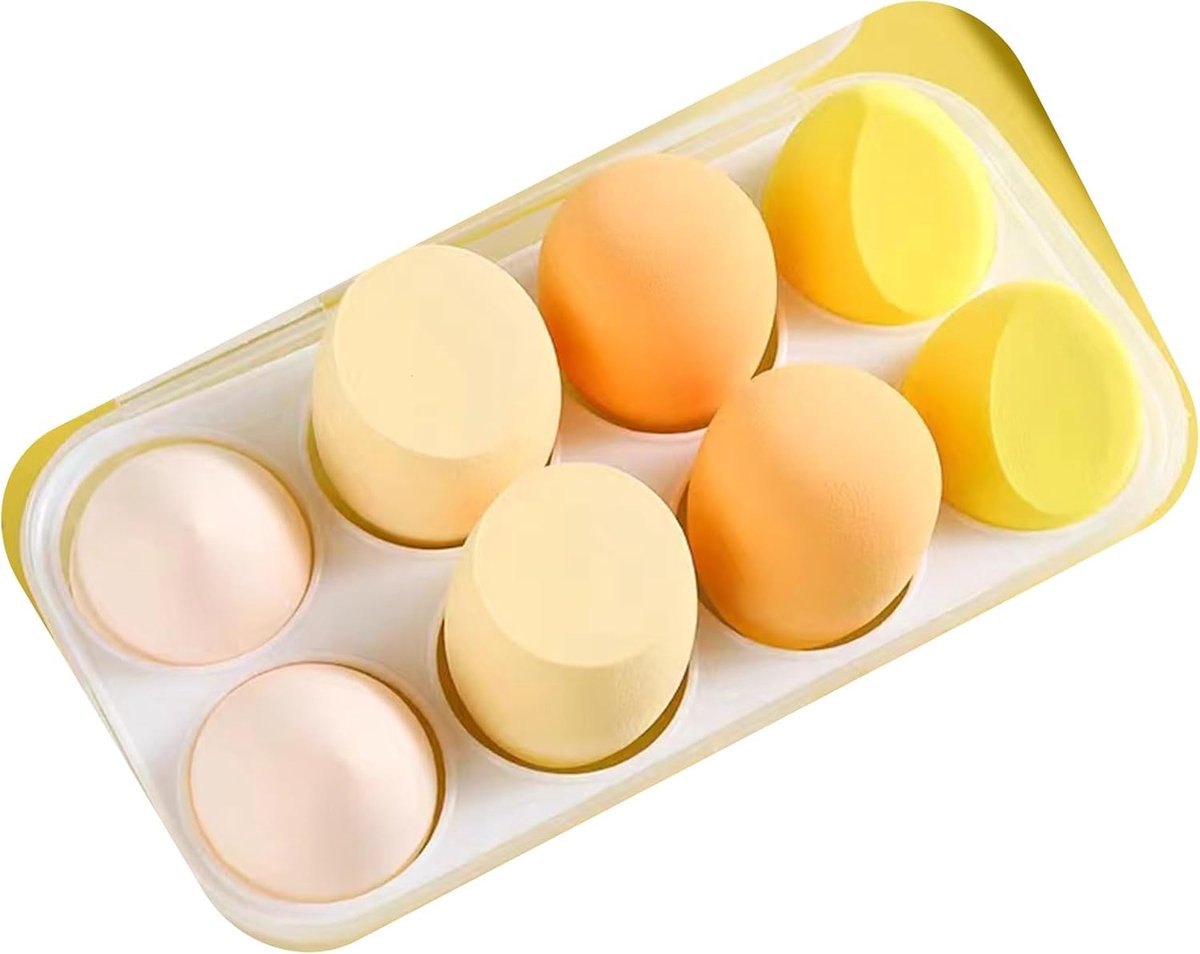 Sponsjes, beauty-blender, grote make-up, kleurrijke poederkwasten, cosmetica, sponsjes, wasbaar, spons, make-uppads voor vloeistof, foundation, poeder, zonwering, geel