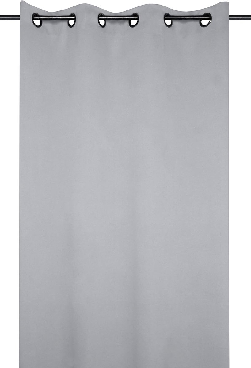 Casa Gordijn ondoorzichtig, polyester, grijs, 250 x 135 cm