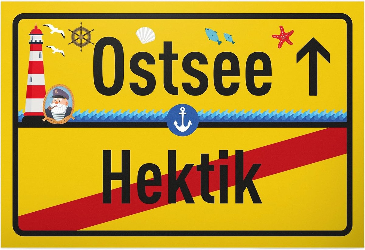 Ostsee Vakantie - 30 x 20 cm bord kunststof - cadeau party cadeau-idee collega's vrienden decoratie feestdecoratie - deurbord verjaardagscadeau wanddecoratie spreuk grappige spreuk