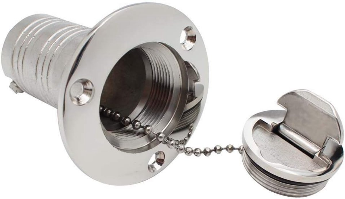 3,8 cm 316 roestvrijstalen kleine clamshell tankdop voor hervulling, cabinetankdek/jachttankpoort waterdekvuller generiek