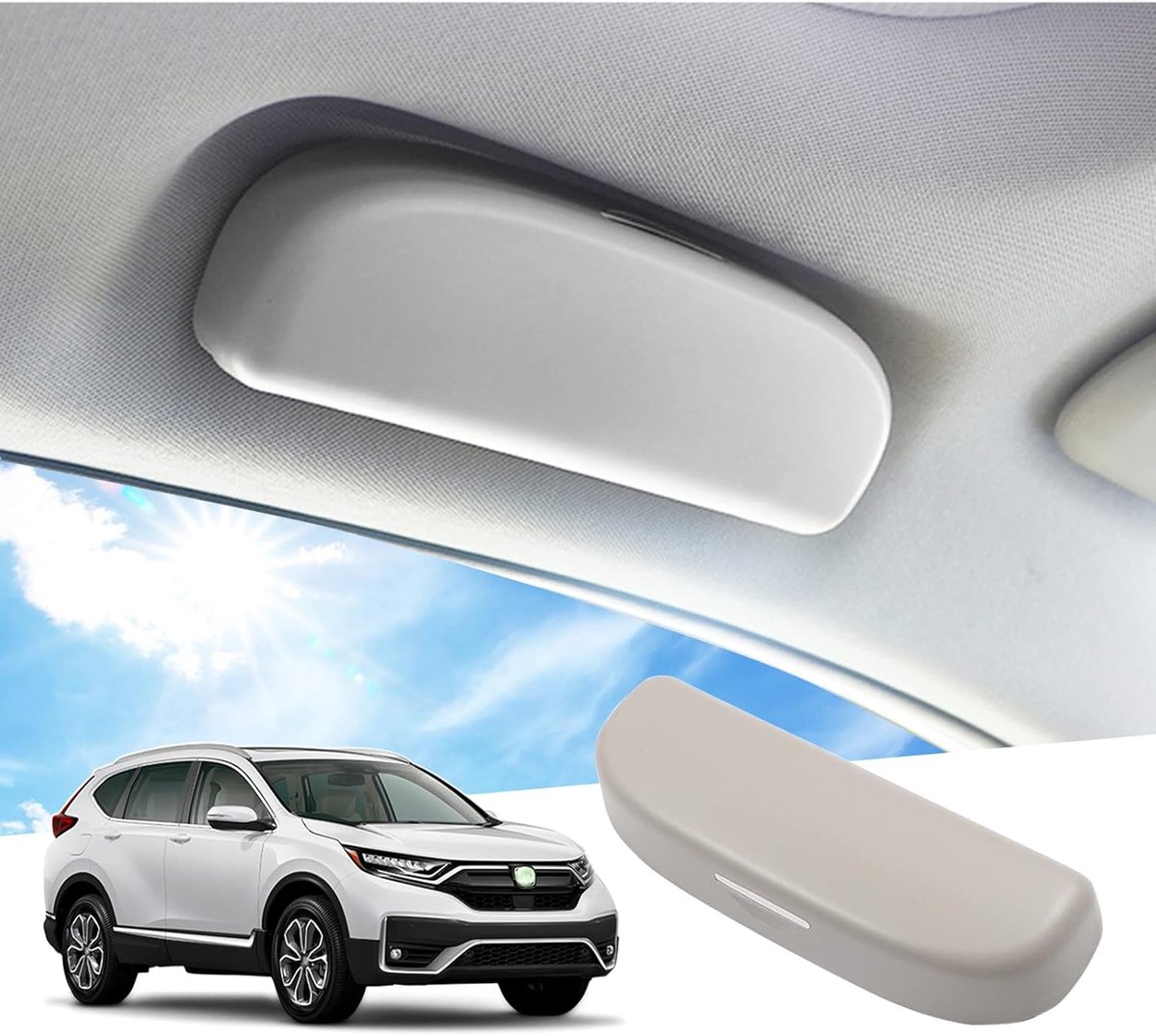 2017-2024 2025 Hondα HR-V CR-V Civic Accord Jazz Vezel zonnebrilhouder brillenkoker auto, HRV 2023 organizer, HRV accessoires (grijs)