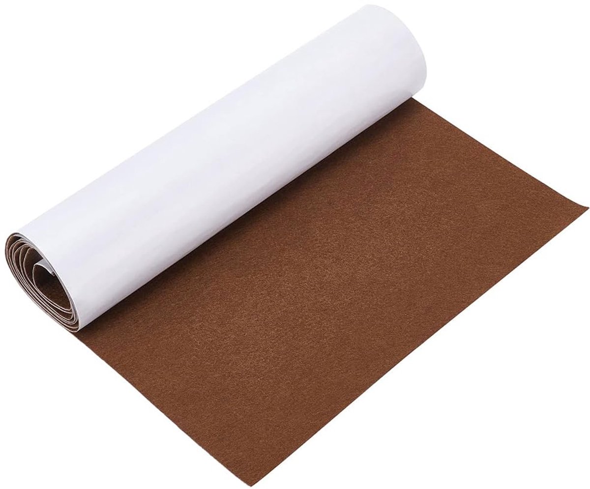 zelfklevende viltmat, 40 x 220 cm, viltstof, zelfklevend, voor box, onderzetter, lademat, auto, fotolijst, stoelpoten, tafelpoten, 1 mm dik (lichtbruin)