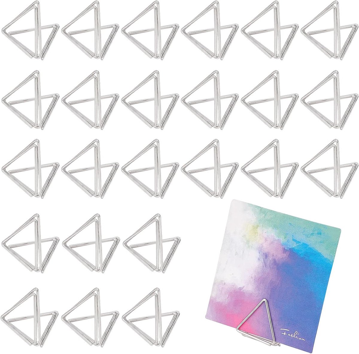 36 stuks mini-kaarthouders, tafel, schattig, kaarthouders, tafel, driehoek, nummerhouder, tafel, bruiloft, fotohouder, platina, standclip, voor kaart, plaats, bruiloften, verjaardagsfeest