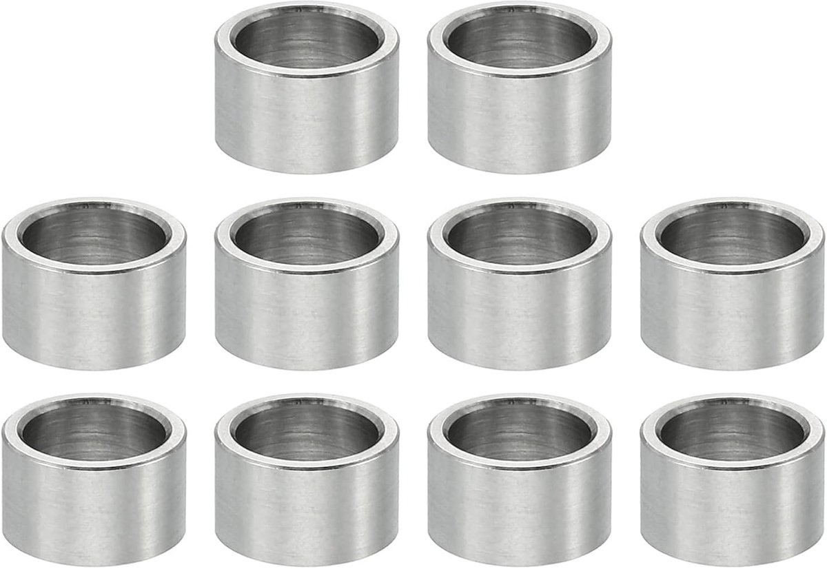M6 roestvrijstalen afstandhouders, 10 stuks metalen afstandhouders roestvrij staal 6,1 mm ID x 8 mm OD x 5 mm L roestvrij staal afstandhouder schroef afstandhouder ronde voor 1/4" of M6