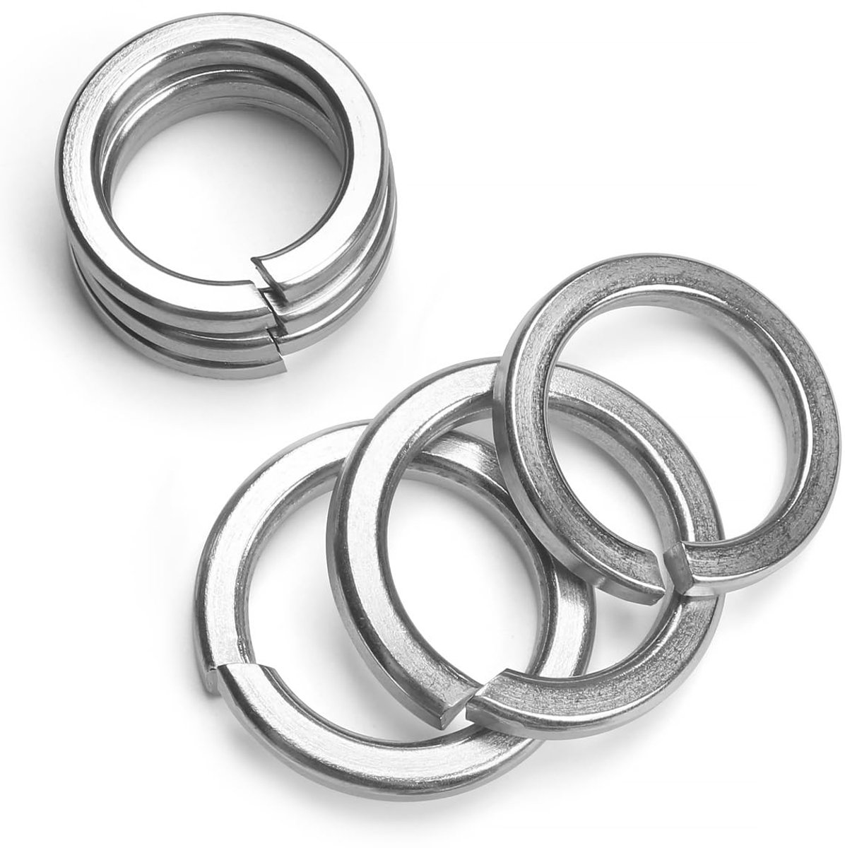 M14, DIN 127, veerring, vorm B naar veerring, glad, A4 V4A 304 roestvrij staal, spiraalvormige veerringen, sluitringen, veerring, springring, EN 10088-1.4301, 5 stuks
