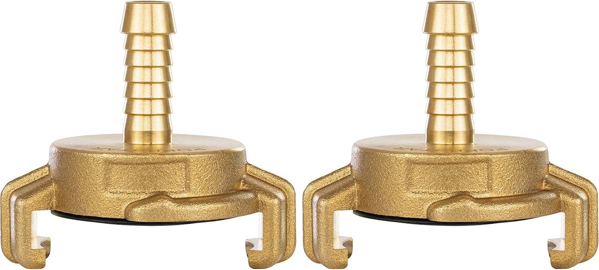 2x Messing Snelkoppeling 3/8 inch Slangtule (Geka systeem koppeling 3/8 inch)