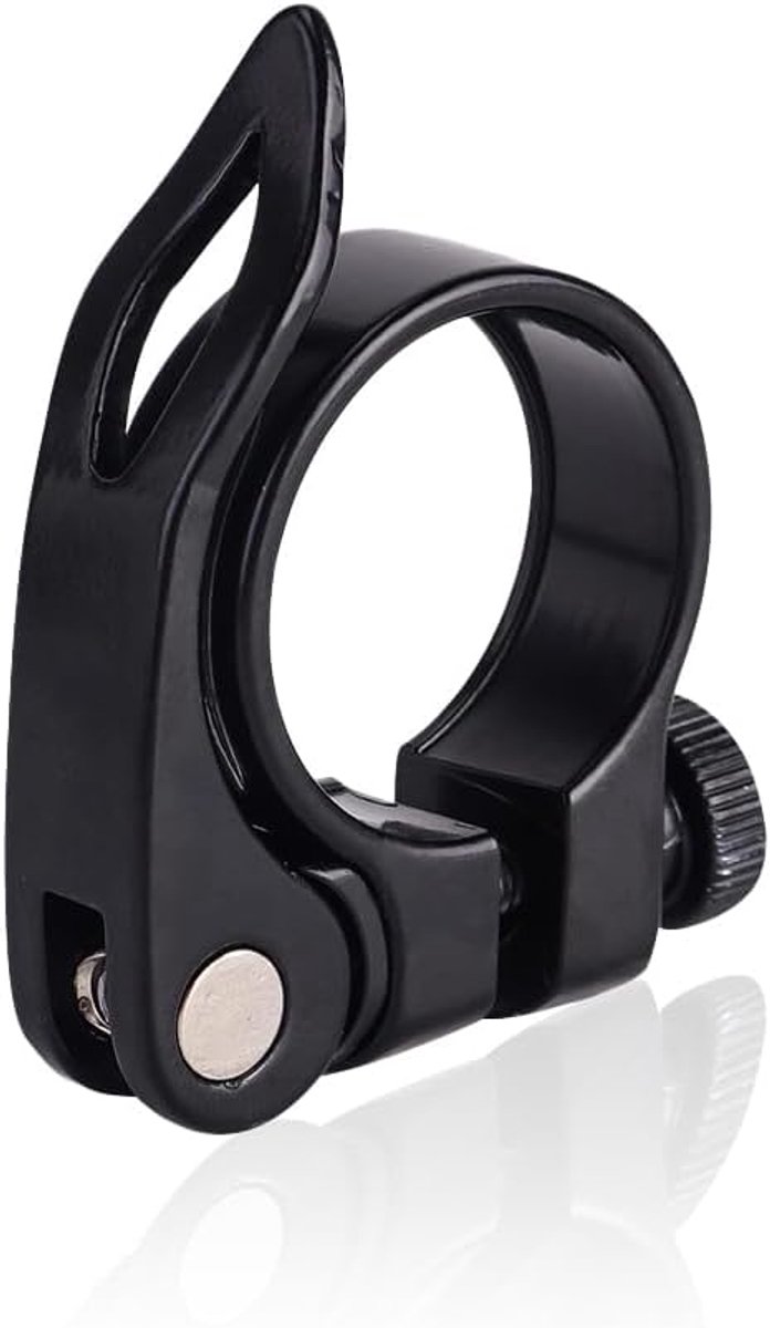 Fietszadelklem met snelvergrendeling, aluminium, 31,8 mm, zwart