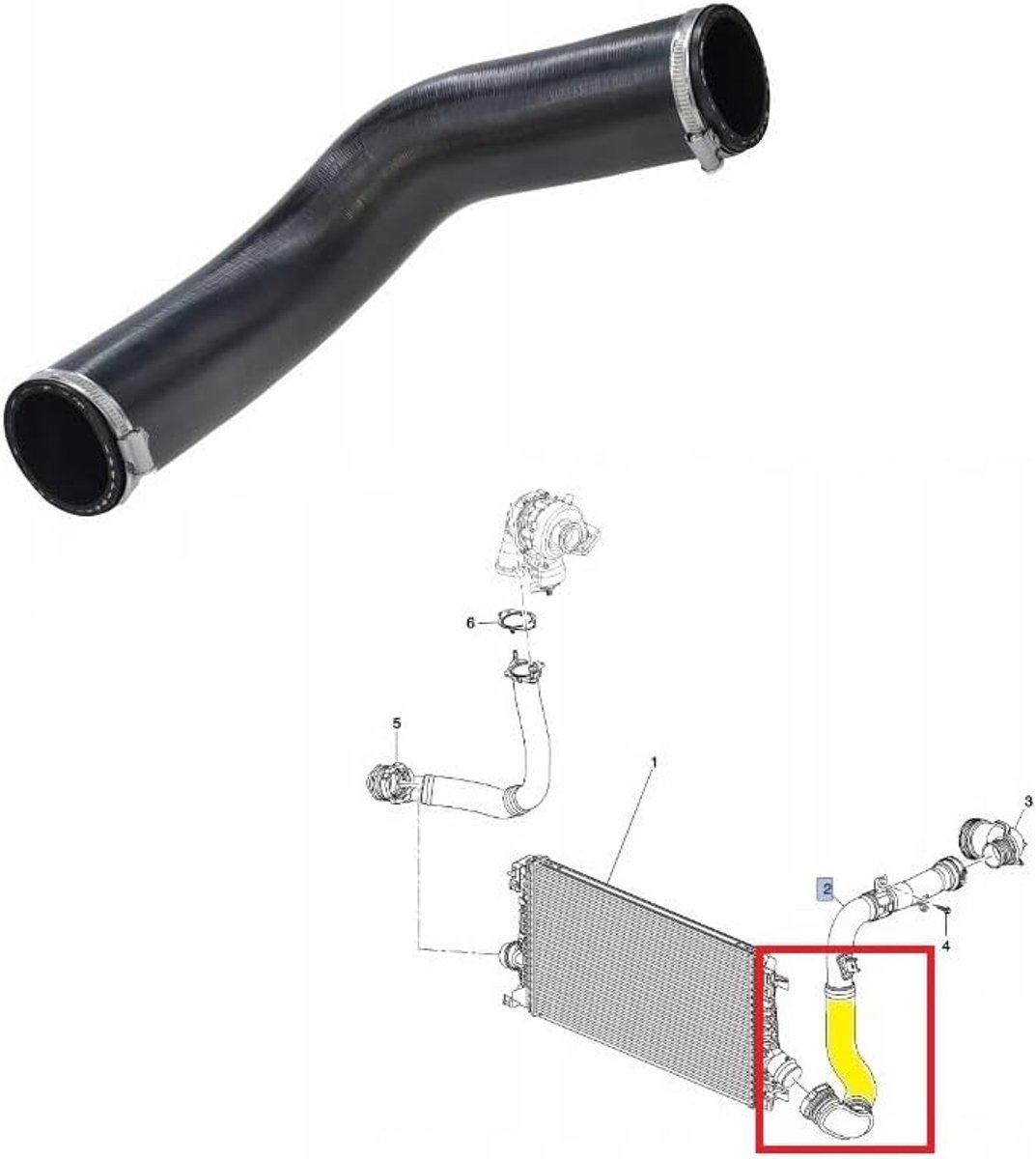 Compatible with CHEVROLET CRUZE J300 2.0 CDI ORLANDO J309 2.0 D TURBO INTERCOOLER HOSE PIPE TUBE 95048394 95275281 95939956
