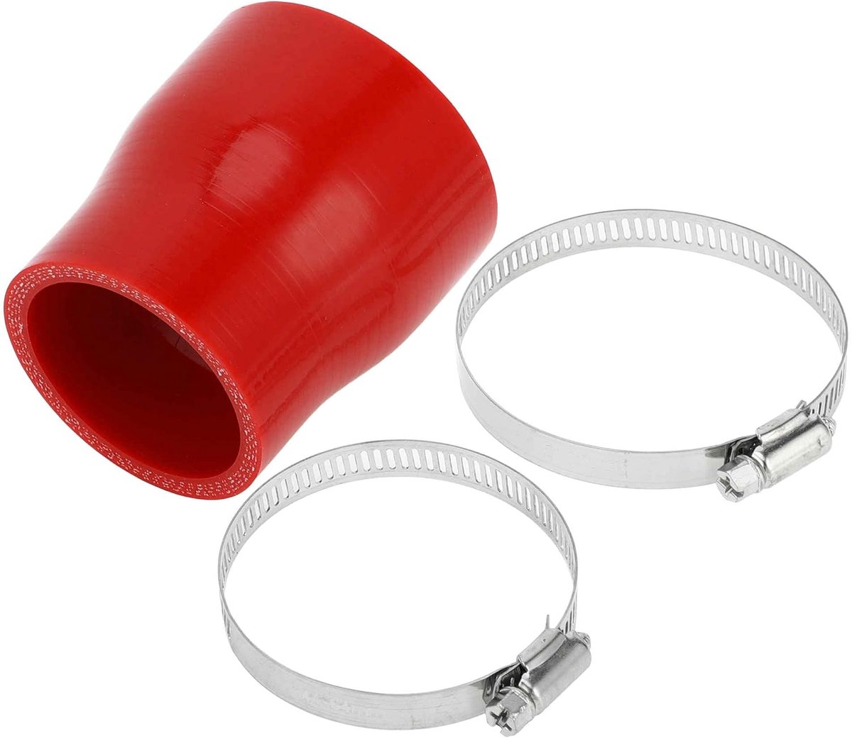 ABSOPRO Rechte Koppeling Silicone Slang Met Klemmen 2.01"-2.36" ID 2.99" Lengte 0 Graden Silicone Slang Koelslang 4-Laags 5mm Dikke Luchtinlaat/Turbo/Intercooler Leidingbuis Rood 1 Set