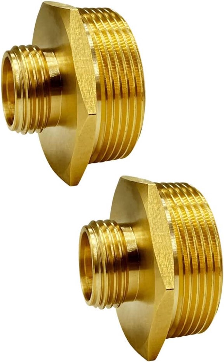 3/4 "GHT Male x 1,5" NPT mannelijke connector, messing tuinslangadapter voor carterpomp en zwembadpomp slangadapter, industriële metalen messing tuinslang naar pijpfittingen connector (2