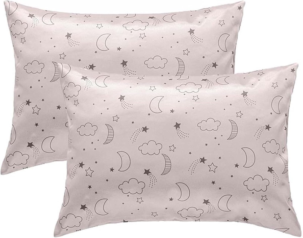 Kussenslopen Baby Zijde Satijn Kussenslopen 49 x 36 cm Ledikant Bed Envelop Kussensloop Kinderen Zachte Reizen Kussenslopen Paar Gevallen voor Jongens Meisjes Machine Wasbaar