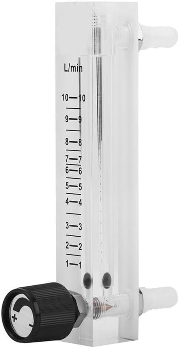 Flowmeter met regelklep 1-10LPM Flowmeter voor unidirectionele gas-zuurstof-luchtstroommeting met 8mm weerhaken voor industriële toepassingen