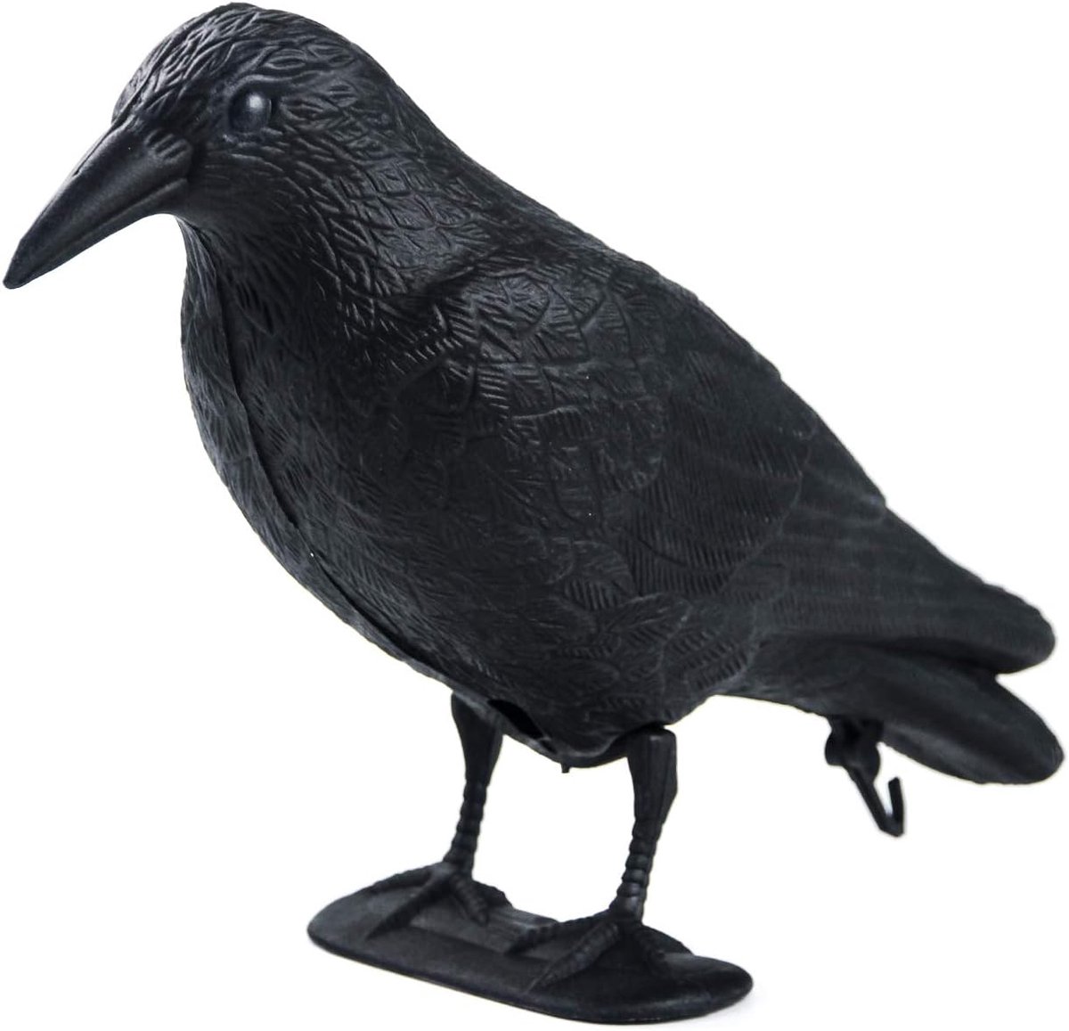 Zittende Kraai, Kunststof, Duivenverschrikker Vogelafwering, Tuinfiguur (Zwart)