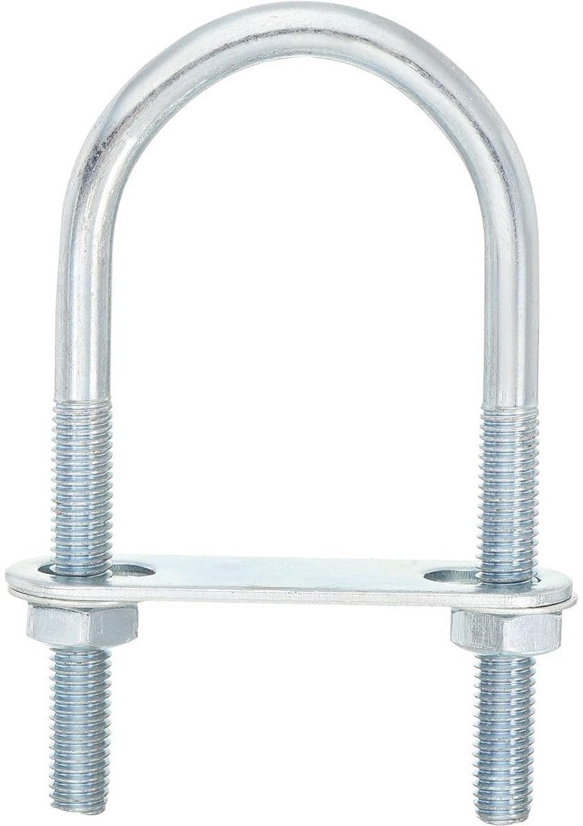 U-bouten, 8 sets binnenbreedte 45 mm lengte 100 mm M8 U-bouten van verzinkt koolstofstaal met moeren en platen, voor aanhangers en boten