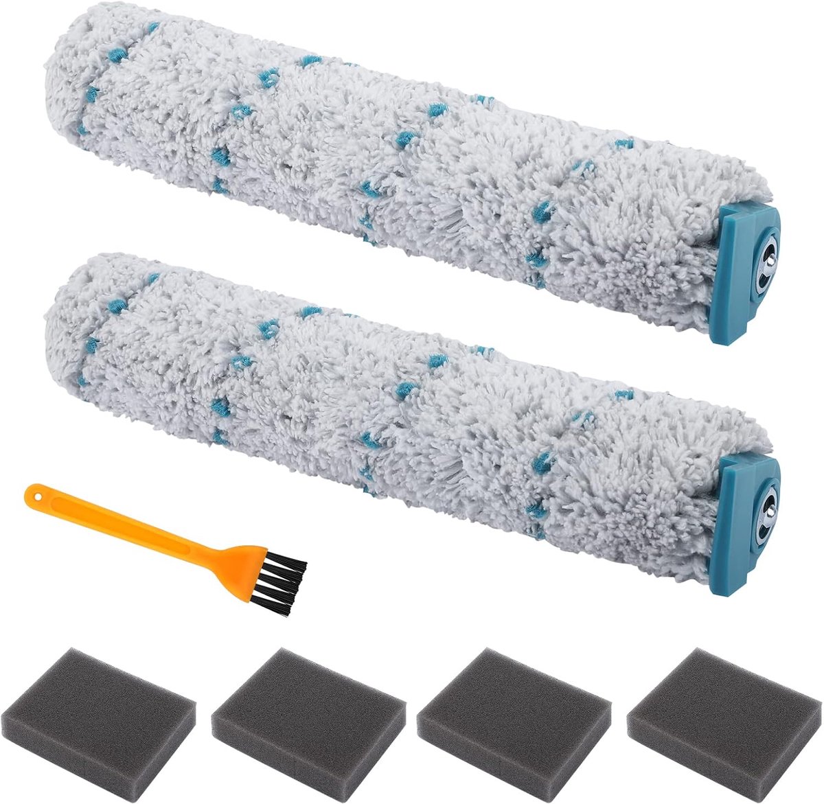 Set voor Akku Saugwischer Regulus Aqua PowerVac Nassauger LH11914 LH11922 LH11923 | 2 microfaserwalze + 4 schuimfilters + 1 reinigingsborstel