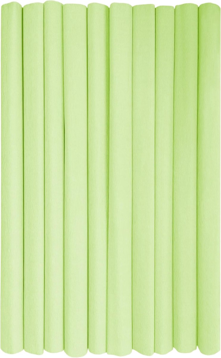 Crêpepapier rollen voor kinderen, doe-het-zelf en decoraties - Pack van 10 rollen (50cm x 200cm, 28g/m2) - 40 pastel limoengroen