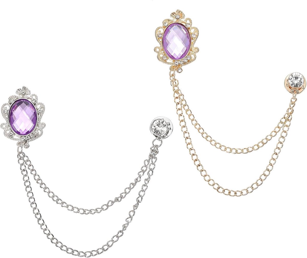 Gem Opknoping Ketting Broche Pins, Strass Mannen Gem Broche Pak Pins Reversspeldjes