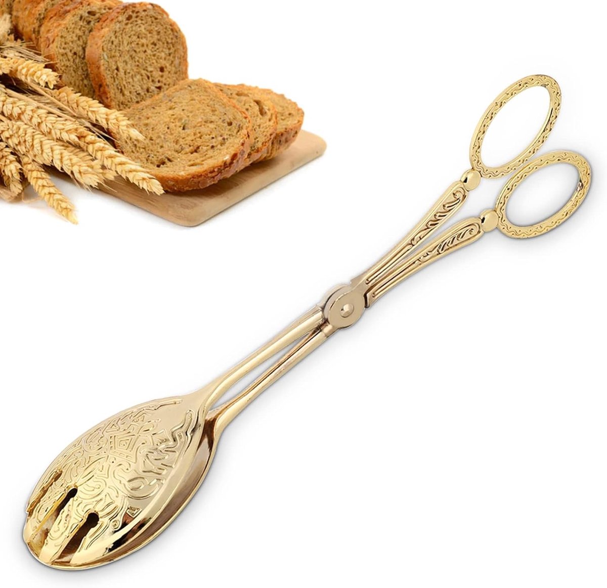 Saladetang, Brood Barbecue Groenteklem Huishoudelijke Keuken Bakken Tools(Zilveren tip)