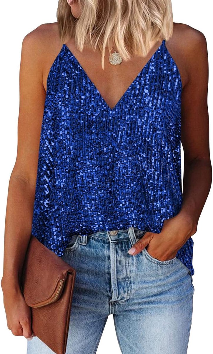 pailletten mouwloze vesten Shimmer Tops