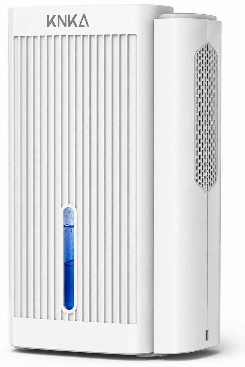 Luchtontvochtiger - elektrisch, 1,1 l - luchtontvochtiger onder 28dB voor woning - badkamer - kelder - met automatische uitschakeling en slaapmodus - gekleurd nachtlampje (wit)