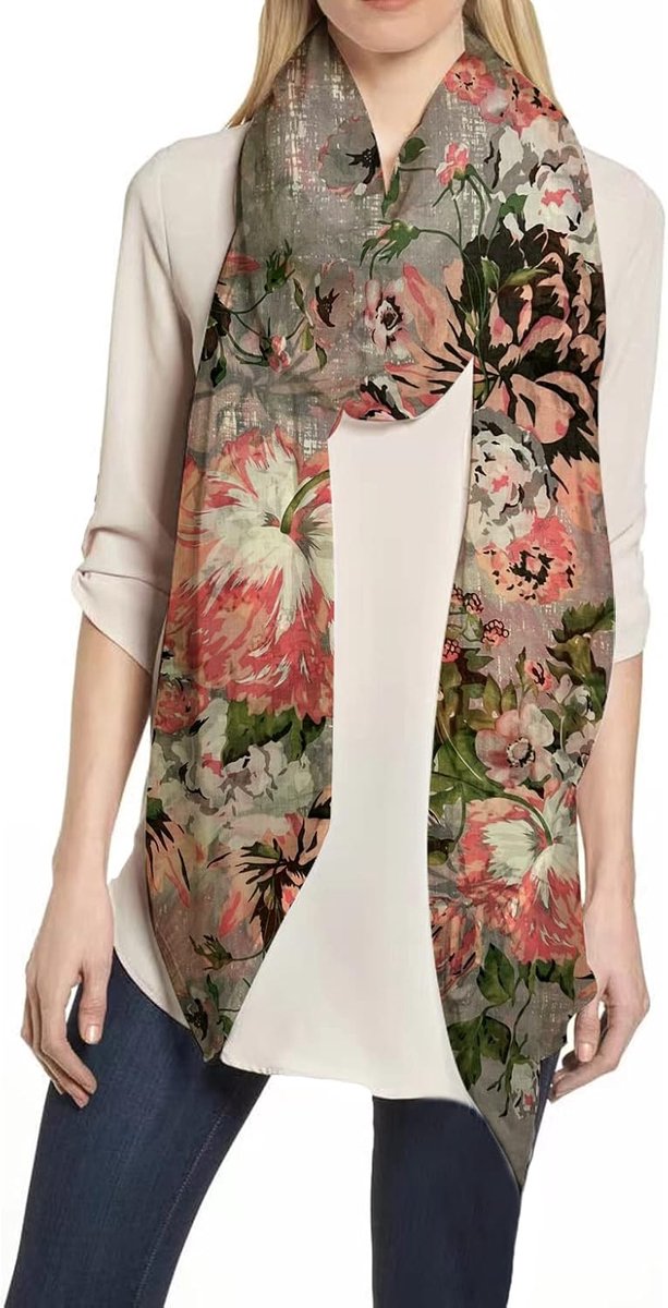 & Lily Damessjaal met bloemenpatroon
