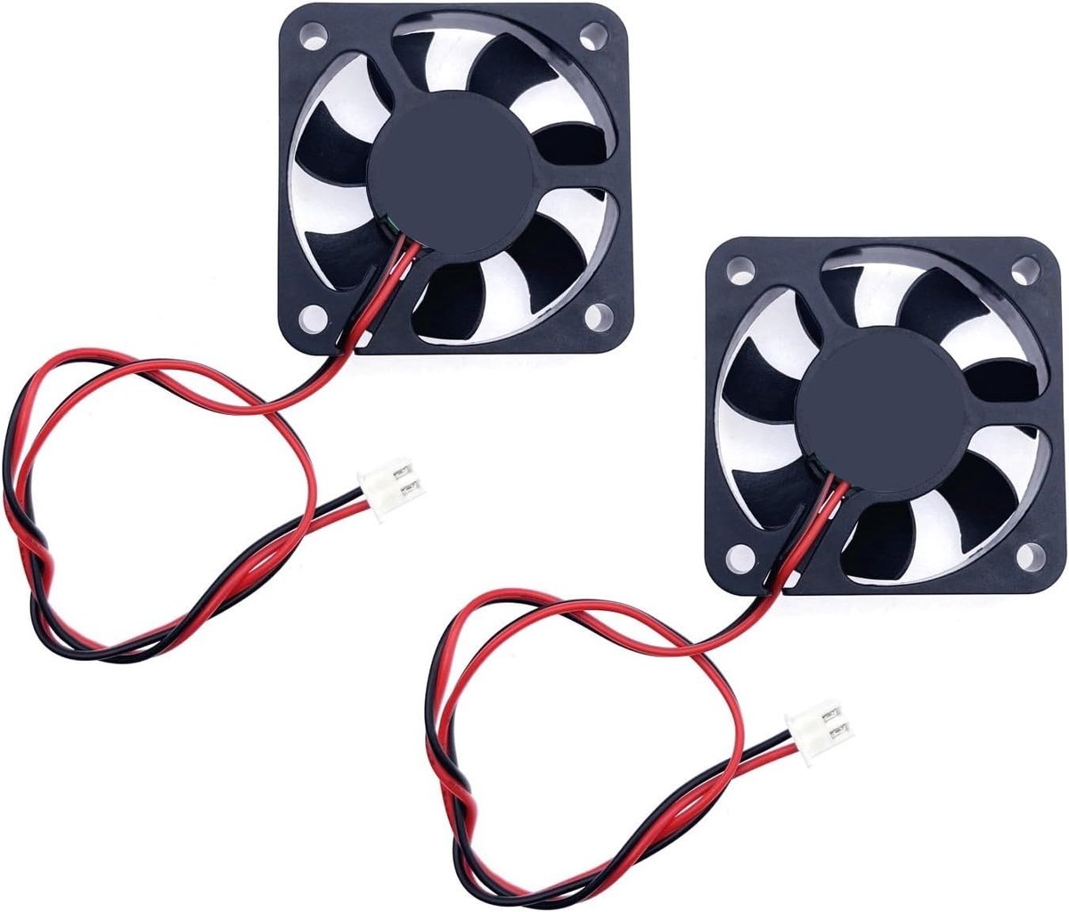 2 stks 50 * 50 * 10mm 2pin DC 12V Mini Stille Koelventilator Met Draden, 5010 Kleine Stille 5cm Miniatuur Borstelloze 3D Printer Fan Met Kabel en Connector