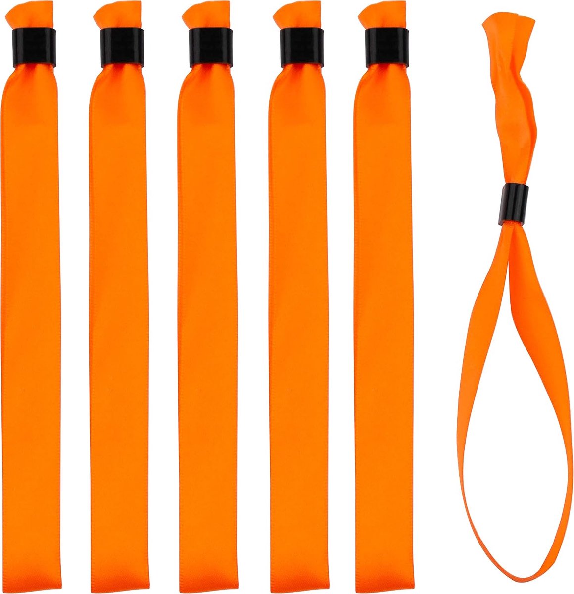 100 stuks oranje stoffen armbanden, identificatie- en veiligheidsarmbanden voor evenementen, eenrichtingssluiting van kunststof