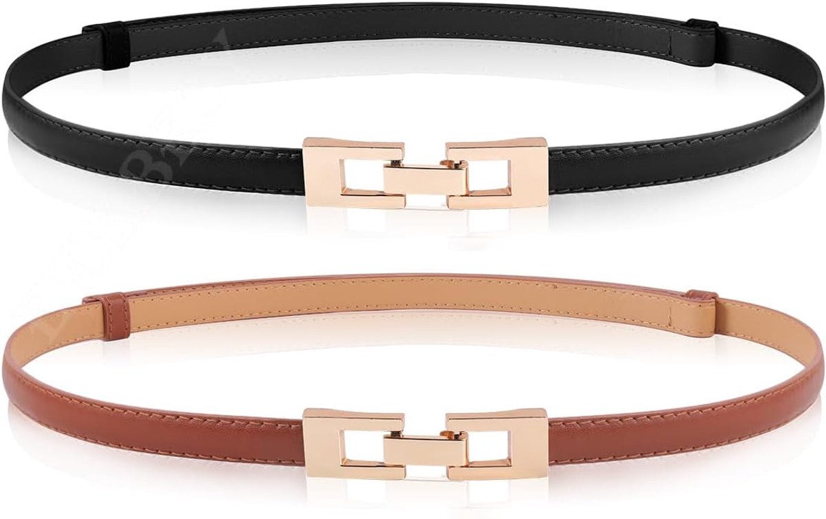 Riemen, Dames Verstelbare Dunne Tailleriemen met Gouden Gesp Tailleband Decoratieve Riem voor Jurk Broek Jeans
