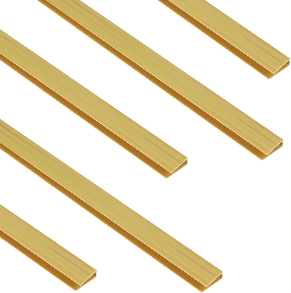 PVC afdekprofiel, 5 stuks x 1 m, beschermende accessoires voor pvc-inkijkbescherming, 1 m/wortel, set van 5, bamboe