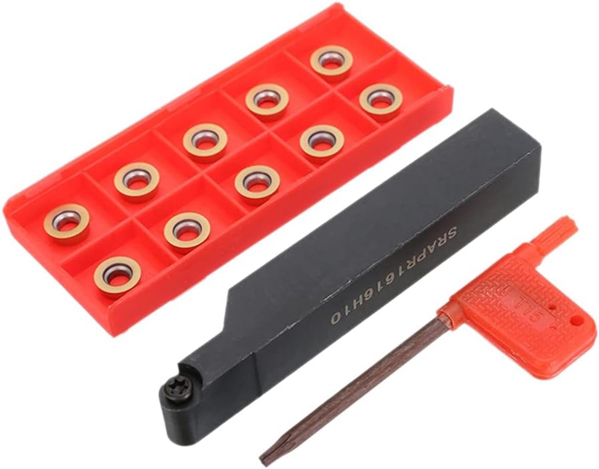 CNC Gezicht Frezen Externe Draaibank Blade Houder Draaien Boring Tool SRAPR1616H10 + 10 stks RPMT10T3MO Carbide Inserts met Sleutel DZ12