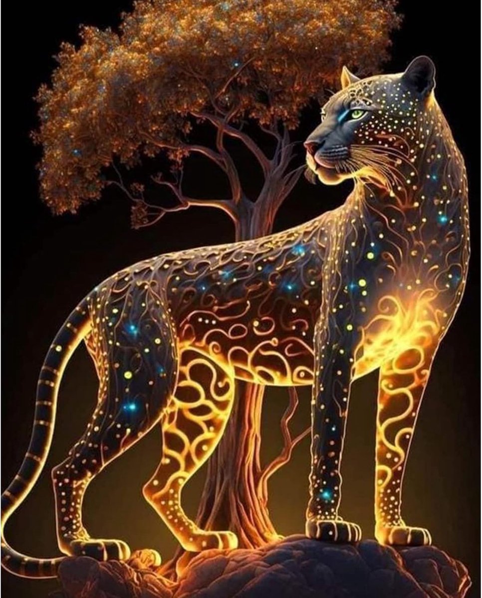 Luipaard Diamant Schilderij Kits voor Volwassenen, Volledige Boor Luipaard met Boom Diamant Schilderij Kits, DIY 5D Diamond Dots Paint met Diamanten Dieren Diamant Art Kits voor Woondecoratie