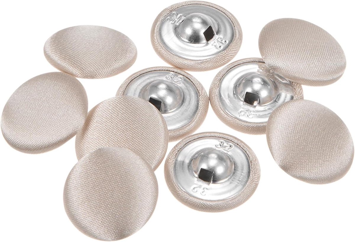 Knopen met stoffen bekleding 20 mm Satijn stoffen beklede naaiknopdjes Ronde knutselknopen Metalen schacht Luikjes Vintage voor mantel kleding jas blazer pakken DIY