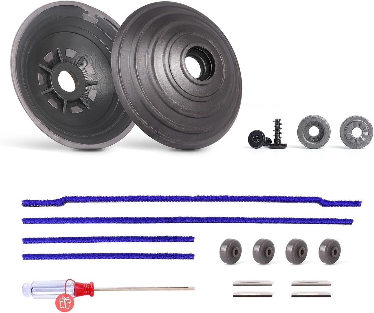 Wiel, zachte pluche strips + wielen, reserveonderdelen voor Dyson V6, V7, V8, V10, V11, DC62, stofzuiger, 35 W, 50 W, Direct Drive reinigingskop, 966817-01, V-kogelwiel, accessoires met assen