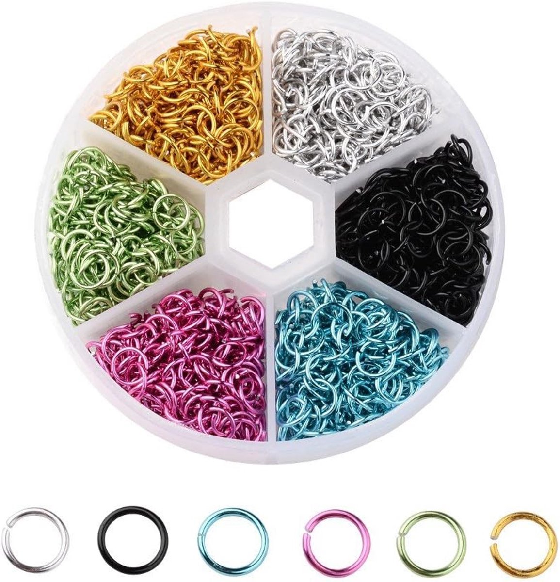 1080Pcs 6Mm Sieraden Verbinding Aluminium Ring Diy Ketting Armband Oorbellen Ring en Andere Accessoires Opening Ring 2 #