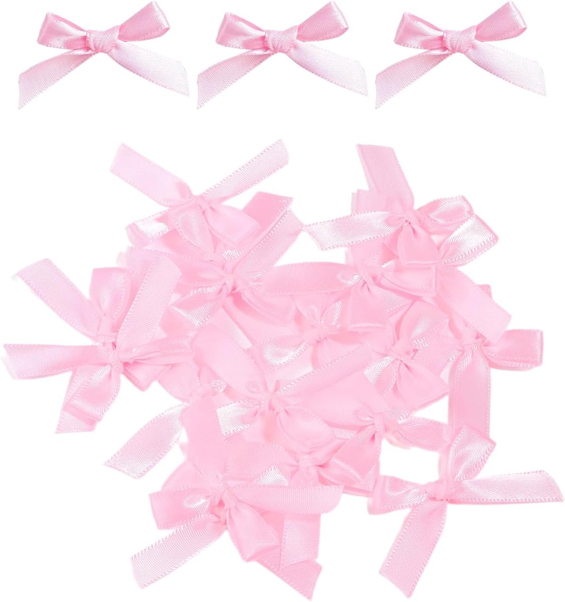 50 stuks 4 cm roze stoffen strikken, schattige strikken voor doe-het-zelf ambachten, geschenkdecoratie, bruiloft