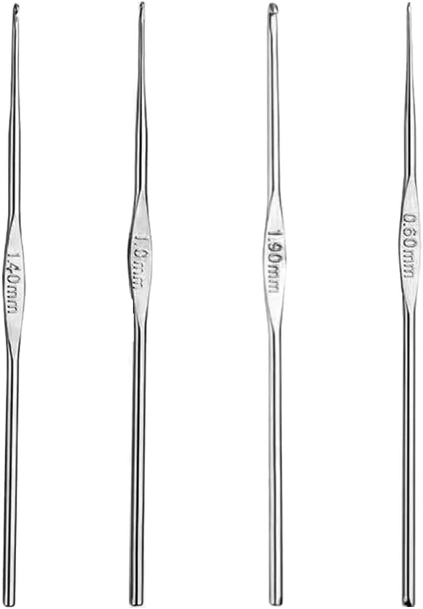 Haaknaalden, 4 Stuks Haaknaaldenset, Aluminium Breinaalden, Gehaakte Set, Breien Haken