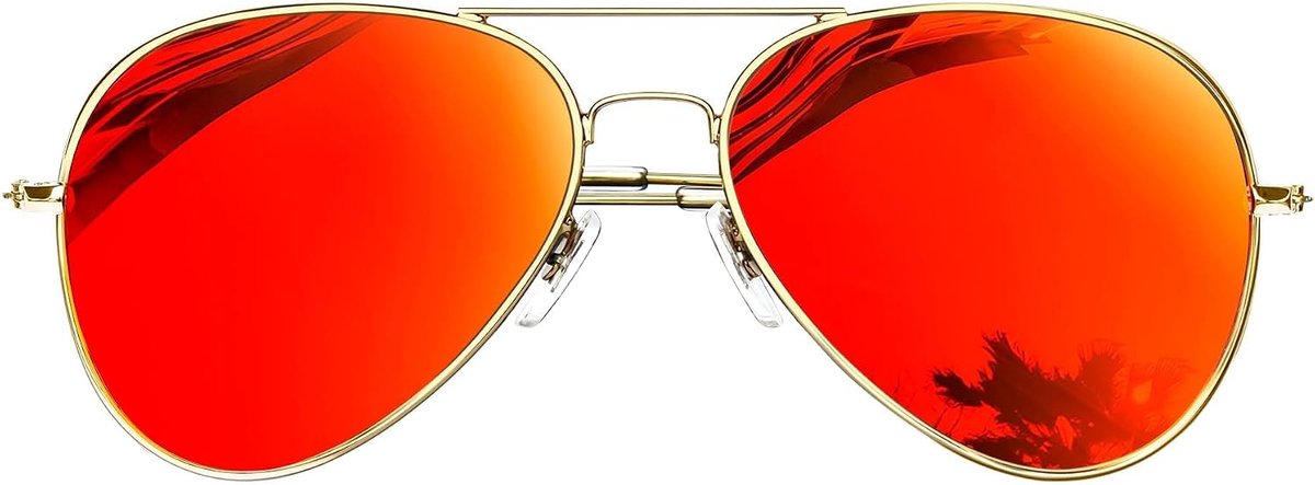 Zonnebril voor Heren en Dames UV400 | Groot,Metaal,UV400,Gepolariseerd Behalve Geel en Transparant,Licht,Autorijden,Reizen,Klassiek,Druppelvorm,Dubbele Brug