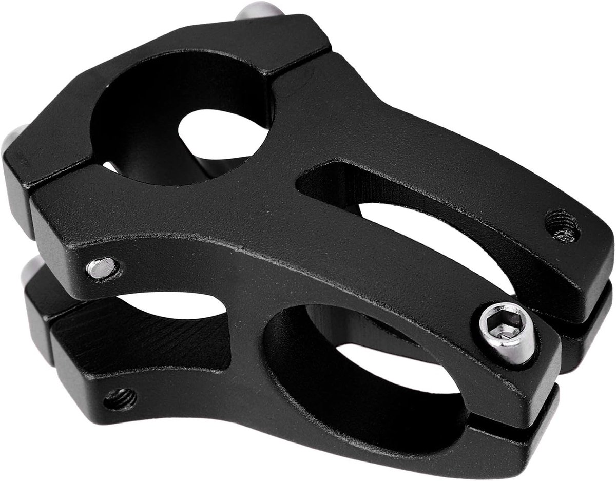 Fietsstuurpen van aluminiumlegering, 25,4 x 35 mm, holle wiel-stuur-riser-adapter van aluminiumlegering voor mountainbikes (zwart)