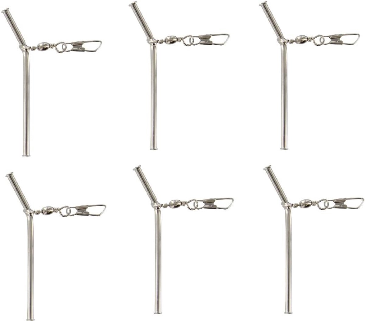 Anti Tangle Boom met karabijnhaak, wervel vissen anti tangle boom gebogen stabiel chroom zilver metaal 7 cm, 10 cm of 20 cm, karpervoeder+ gratis Petri stickers (7 cm)