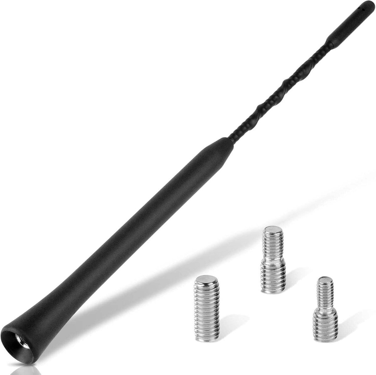 Autoantenne 23 cm met versterker, universele autoradio-antennedak kort, autodakantenne voor AM- en FM-ontvangst, autoradio-staafantenne met M4-, M5-, M6-schroefdraad